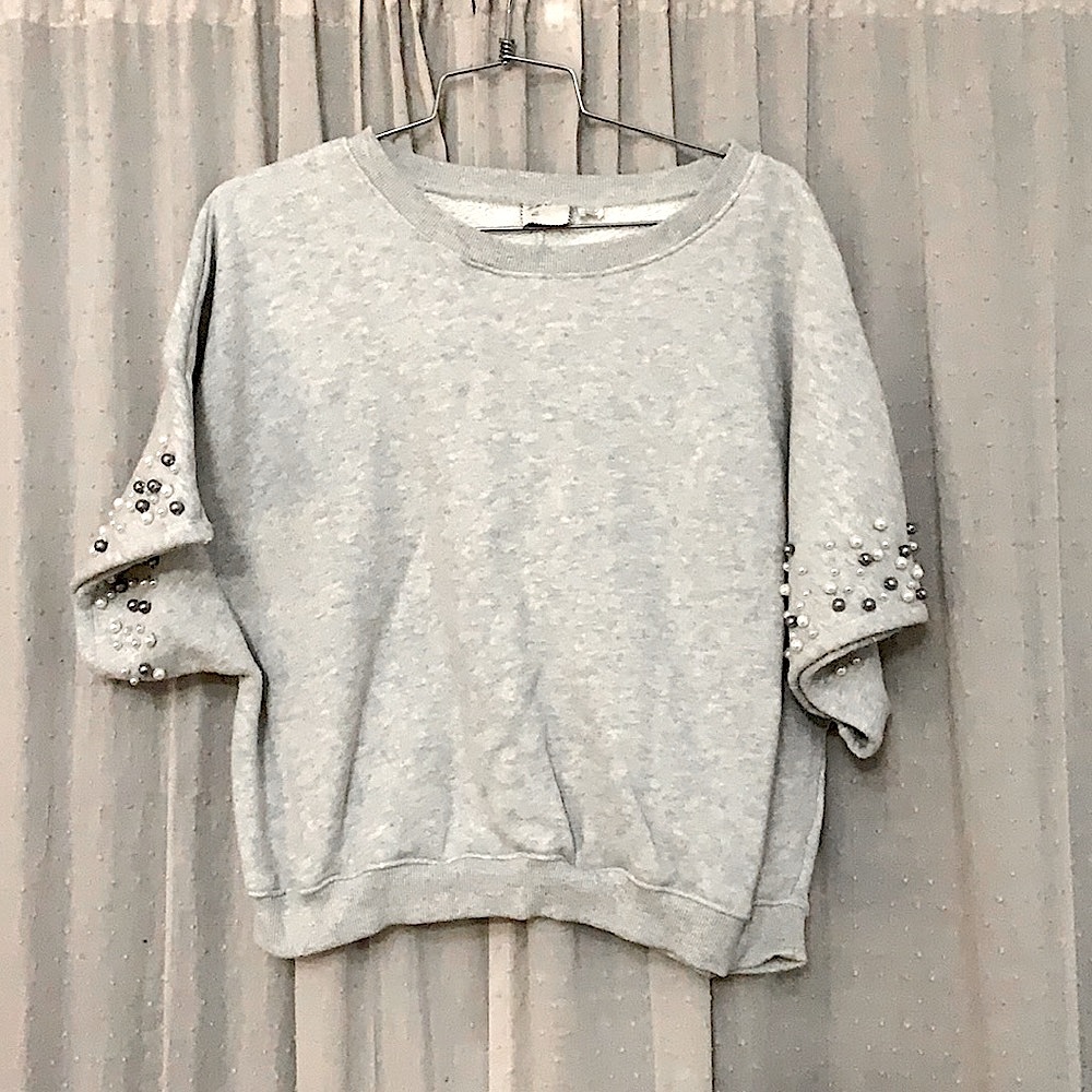 Anthropologie pearl sleeve sweatshirt